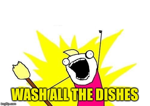 X All The Y Meme | WASH ALL THE DISHES | image tagged in memes,x all the y | made w/ Imgflip meme maker