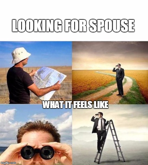Looking for motivation | LOOKING FOR SPOUSE; WHAT IT FEELS LIKE | image tagged in looking for motivation | made w/ Imgflip meme maker