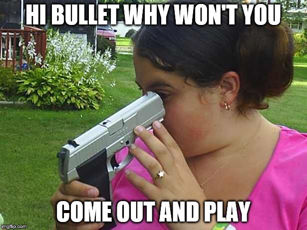 stupid | HI BULLET WHY WON'T YOU; COME OUT AND PLAY | image tagged in stupid | made w/ Imgflip meme maker