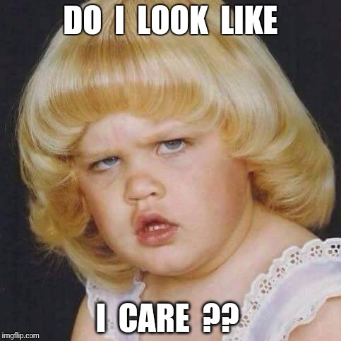 I Care !  | DO  I  LOOK  LIKE; I  CARE  ?? | image tagged in boo | made w/ Imgflip meme maker
