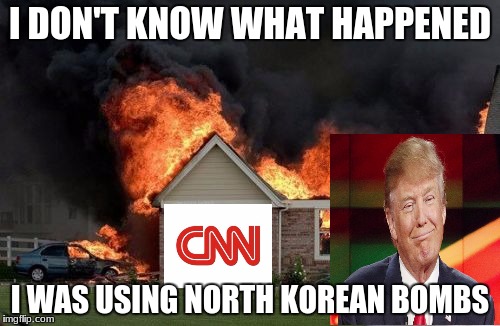This meme was coppied from socrates! stolen meme week! a AndrewFinlayson event! | I DON'T KNOW WHAT HAPPENED; I WAS USING NORTH KOREAN BOMBS | image tagged in memes,burn kitty,grumpy cat | made w/ Imgflip meme maker