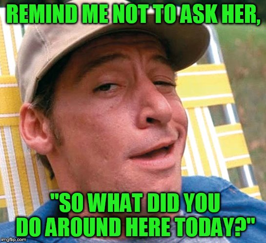 REMIND ME NOT TO ASK HER, "SO WHAT DID YOU DO AROUND HERE TODAY?" | made w/ Imgflip meme maker