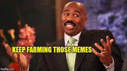 Steve Harvey Meme | KEEP FARMING THOSE MEMES | image tagged in memes,steve harvey | made w/ Imgflip meme maker