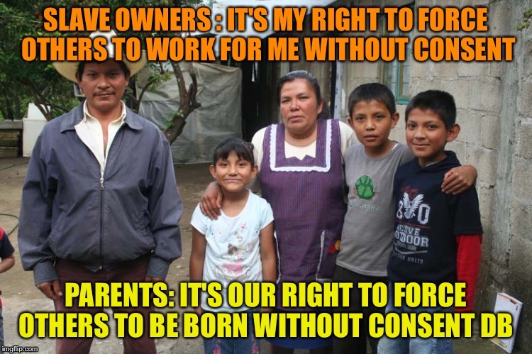 image tagged in antinatalism slaves reproduction  families mexican | made w/ Imgflip meme maker