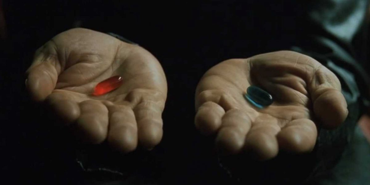 Red or blue pill Blank Meme Template