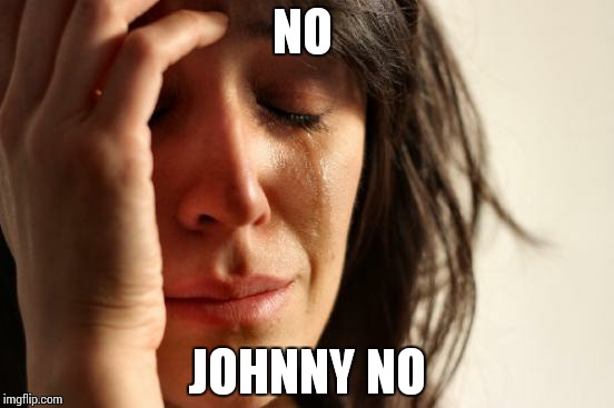 First World Problems | NO; JOHNNY NO | image tagged in memes,first world problems | made w/ Imgflip meme maker
