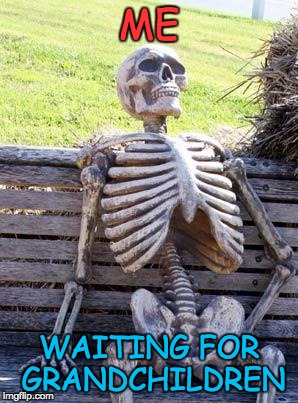 Waiting Skeleton Meme | ME; WAITING FOR GRANDCHILDREN | image tagged in memes,waiting skeleton | made w/ Imgflip meme maker