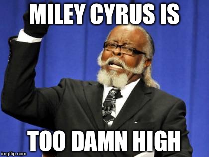 Too Damn High Meme | MILEY CYRUS IS; TOO DAMN HIGH | image tagged in memes,too damn high | made w/ Imgflip meme maker