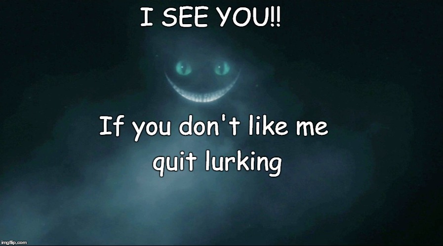 Lurking  | I SEE YOU!! If you don't like me; quit lurking | image tagged in i see you,lurking,quit lurking | made w/ Imgflip meme maker