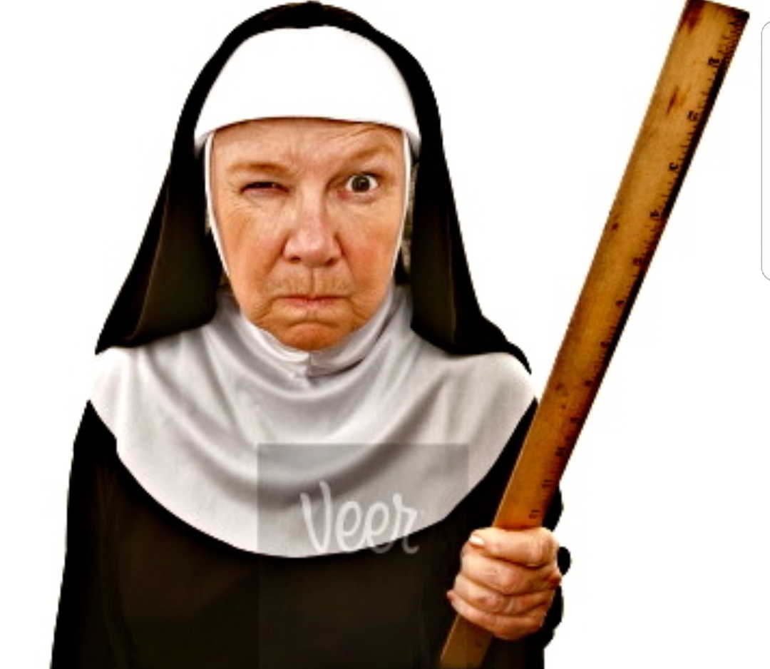Nun with ruler Blank Meme Template