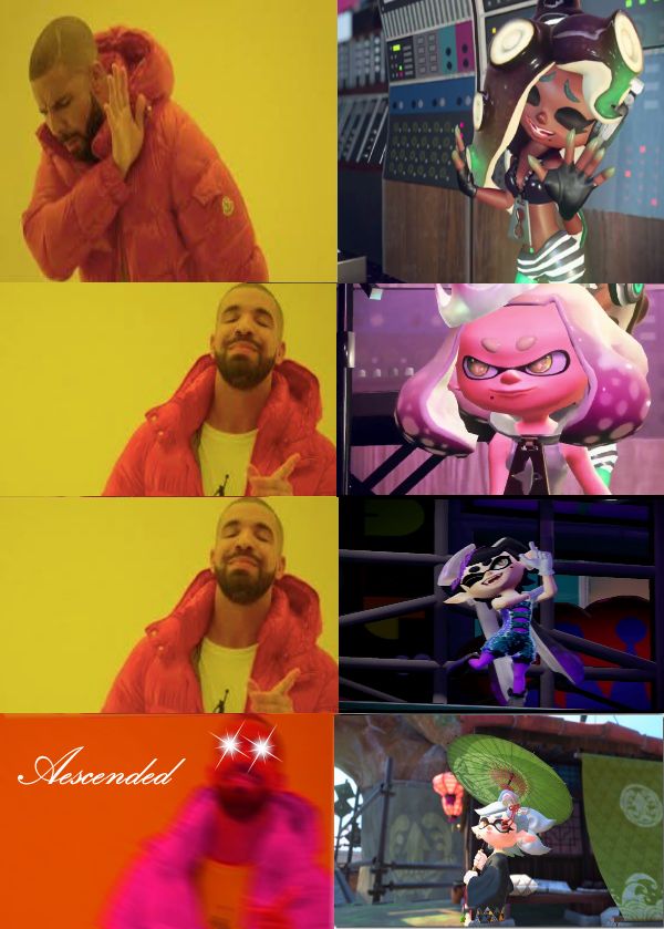 High Quality How I react to The Girls of Splatoon in a Nutshell... Blank Meme Template