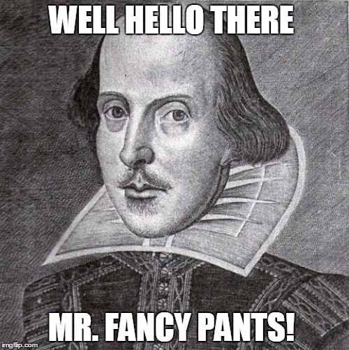 Even Shakespeare thinks you're a queer | WELL HELLO THERE; MR. FANCY PANTS! | image tagged in even shakespeare thinks you're a queer | made w/ Imgflip meme maker
