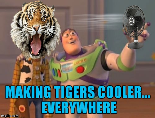 X, X Everywhere Meme | MAKING TIGERS COOLER... EVERYWHERE | image tagged in memes,x x everywhere | made w/ Imgflip meme maker