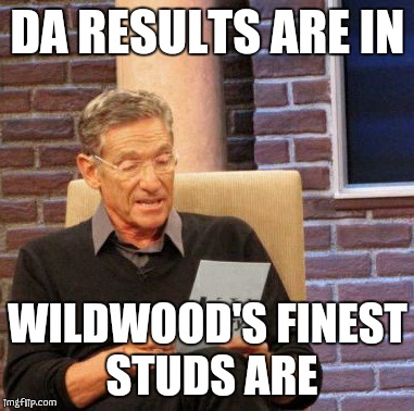 Maury Lie Detector | DA RESULTS ARE IN; WILDWOOD'S FINEST STUDS ARE | image tagged in memes,maury lie detector | made w/ Imgflip meme maker