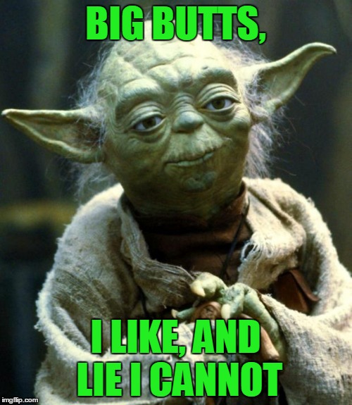 Star Wars Yoda Meme | BIG BUTTS, I LIKE, AND LIE I CANNOT | image tagged in memes,star wars yoda | made w/ Imgflip meme maker