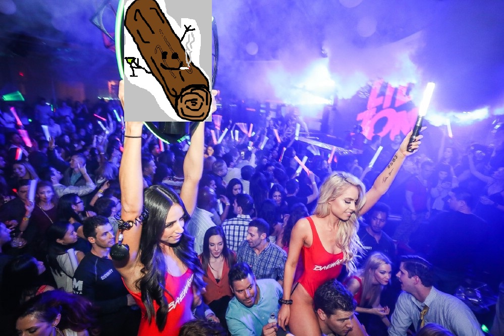 High Quality log in a nightclub Blank Meme Template