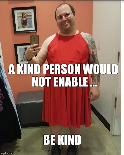 A KIND PERSON WOULD NOT ENABLE ... BE KIND | made w/ Imgflip meme maker