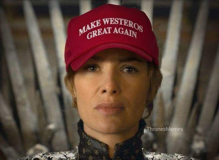 High Quality game of thrones cersei trump hat Blank Meme Template