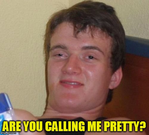 10 Guy Meme | ARE YOU CALLING ME PRETTY? | image tagged in memes,10 guy | made w/ Imgflip meme maker
