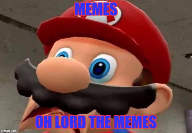 Mario WTF | MEMES; OH LORD THE MEMES | image tagged in mario wtf | made w/ Imgflip meme maker