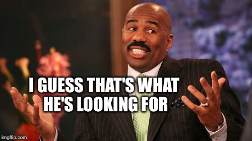 Steve Harvey Meme | I GUESS THAT'S WHAT HE'S LOOKING FOR | image tagged in memes,steve harvey | made w/ Imgflip meme maker