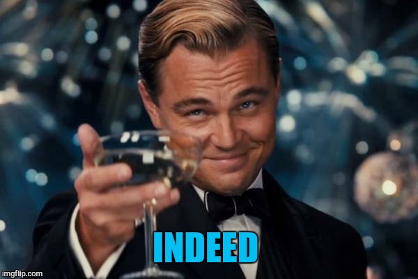 Leonardo Dicaprio Cheers Meme | INDEED | image tagged in memes,leonardo dicaprio cheers | made w/ Imgflip meme maker