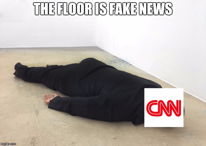 more cnn roasts | THE FLOOR IS FAKE NEWS | image tagged in cnn fake news | made w/ Imgflip meme maker