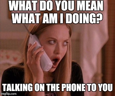 WHAT DO YOU MEAN WHAT AM I DOING? TALKING ON THE PHONE TO YOU | made w/ Imgflip meme maker