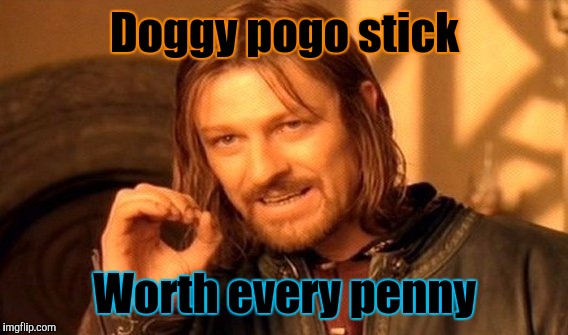 One Does Not Simply Meme | Doggy pogo stick Worth every penny | image tagged in memes,one does not simply | made w/ Imgflip meme maker
