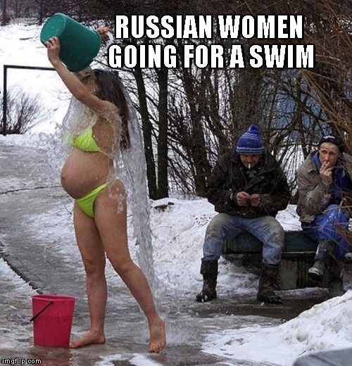 RUSSIAN WOMEN GOING FOR A SWIM | image tagged in russia,russian woman,funny,memes | made w/ Imgflip meme maker
