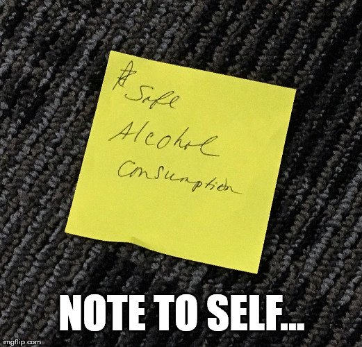 Note to Self   | NOTE TO SELF... | image tagged in alcohol,humor,found | made w/ Imgflip meme maker