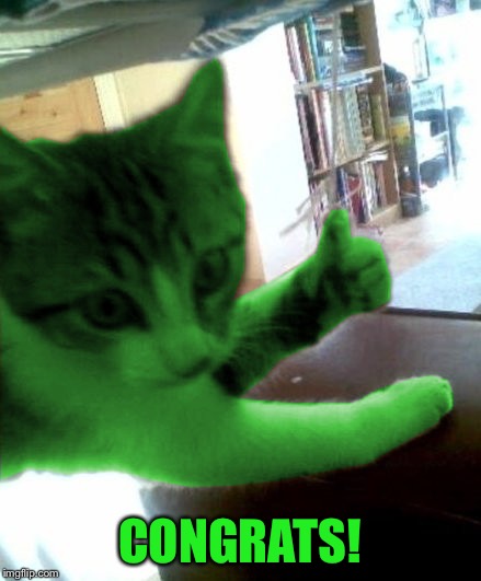 thumbs up RayCat | CONGRATS! | image tagged in thumbs up raycat | made w/ Imgflip meme maker