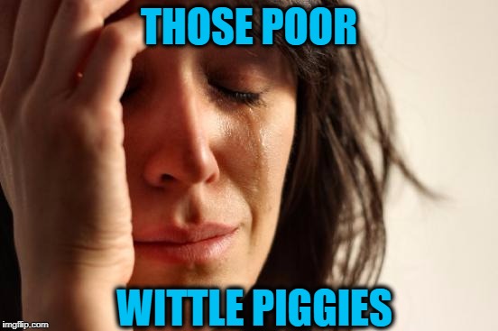 First World Problems Meme | THOSE POOR WITTLE PIGGIES | image tagged in memes,first world problems | made w/ Imgflip meme maker