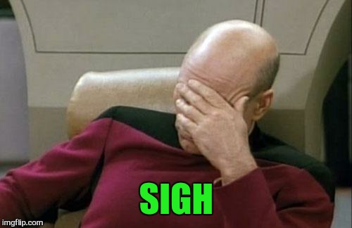 Captain Picard Facepalm Meme | SIGH | image tagged in memes,captain picard facepalm | made w/ Imgflip meme maker