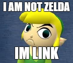 im not Zelda  | I AM NOT ZELDA; IM LINK | image tagged in im not zelda | made w/ Imgflip meme maker