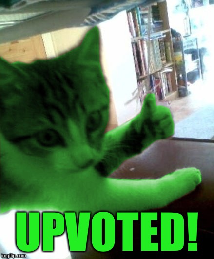 thumbs up RayCat | UPVOTED! | image tagged in thumbs up raycat | made w/ Imgflip meme maker