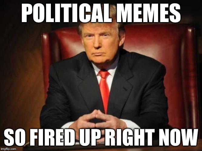 Trump | POLITICAL MEMES SO FIRED UP RIGHT NOW | image tagged in trump | made w/ Imgflip meme maker
