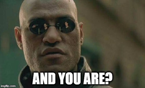 Matrix Morpheus Meme | AND YOU ARE? | image tagged in memes,funny,youtube,pewdiepie | made w/ Imgflip meme maker