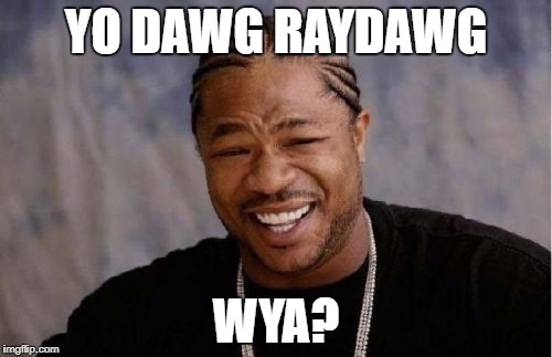 Third? Word... | YO DAWG RAYDAWG; WYA? | image tagged in memes,yo dawg heard you,raydog | made w/ Imgflip meme maker