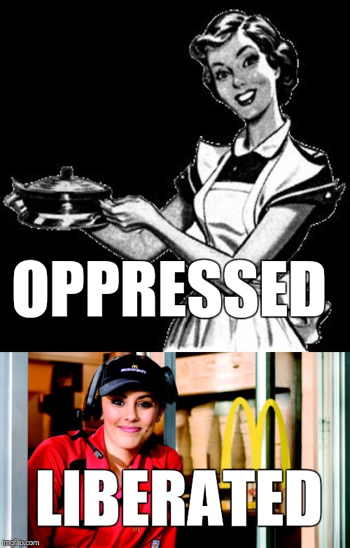 OPPRESSED; LIBERATED | image tagged in mcdonalds | made w/ Imgflip meme maker