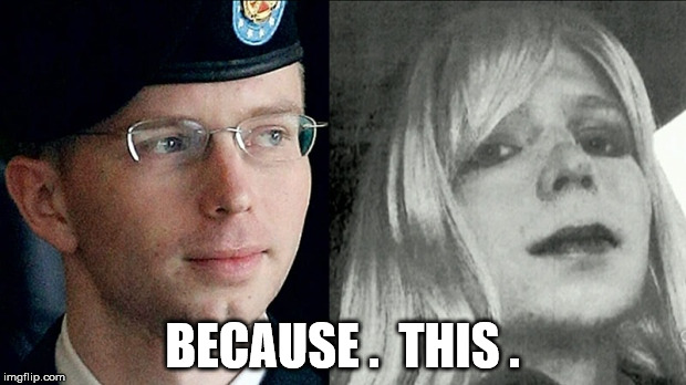 chelsea manning | BECAUSE .  THIS . | image tagged in chelsea manning,transgender,military | made w/ Imgflip meme maker