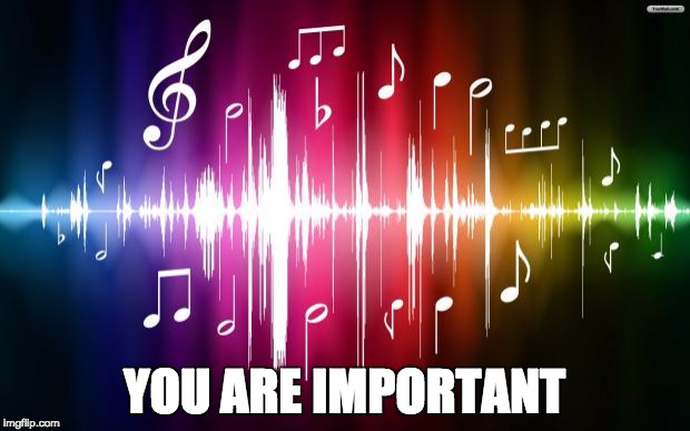 music | YOU ARE IMPORTANT | image tagged in music | made w/ Imgflip meme maker