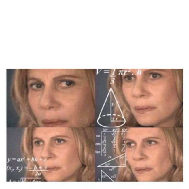 High Quality Confused Math Lady Blank Meme Template