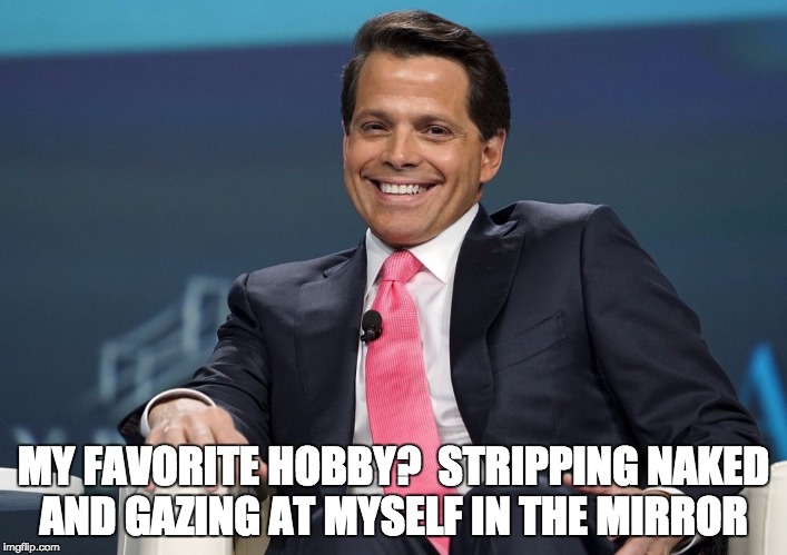 Anthony Scaramucci | MY FAVORITE HOBBY?  STRIPPING NAKED AND GAZING AT MYSELF IN THE MIRROR | image tagged in anthony scaramucci | made w/ Imgflip meme maker