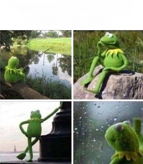 High Quality KERMIT - FOREVER ALONE Blank Meme Template
