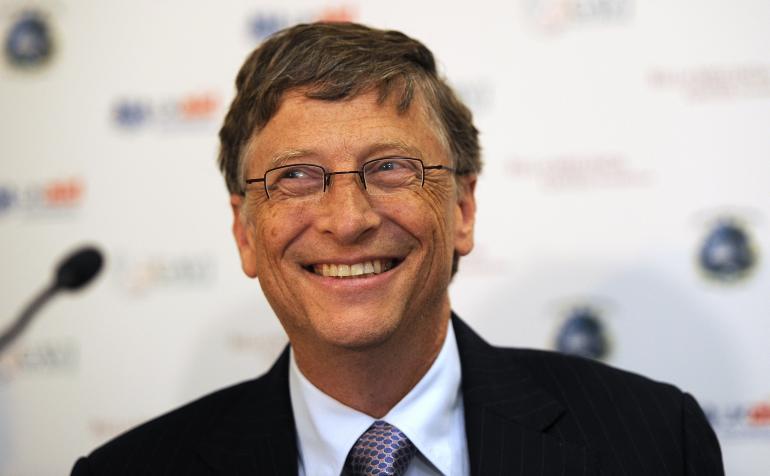 High Quality Bill Gates's happy face Blank Meme Template