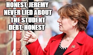 HONEST, JEREMY NEVER LIED ABOUT THE STUDENT DEBT. HONEST | image tagged in jeremy corbyn | made w/ Imgflip meme maker