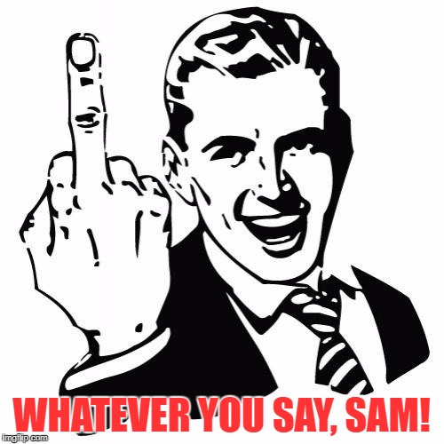 WHATEVER YOU SAY, SAM! | made w/ Imgflip meme maker