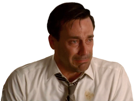 Don Draper sick and crying Blank Meme Template