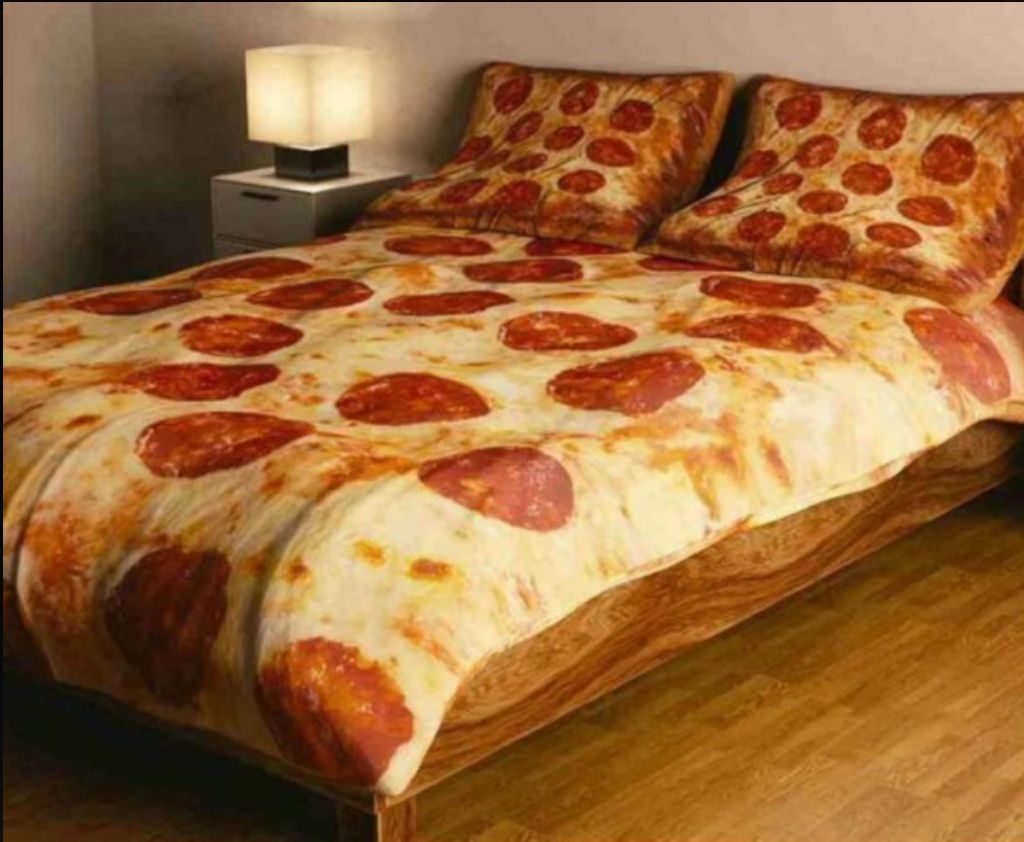 High Quality pizza bed Blank Meme Template